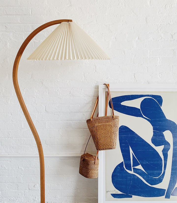 Scandinavian Beechwood & Iron LED Floor Lamp