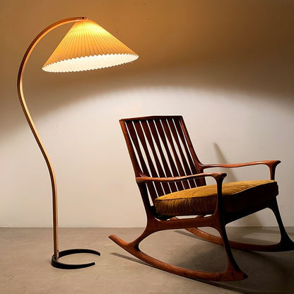 Scandinavian Beechwood & Iron LED Floor Lamp