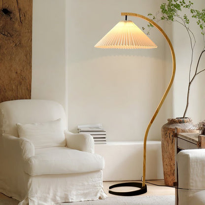 Scandinavian Beechwood & Iron LED Floor Lamp