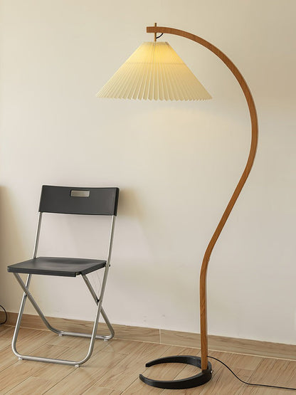 Scandinavian Beechwood & Iron LED Floor Lamp