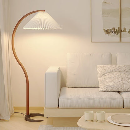 Scandinavian Beechwood & Iron LED Floor Lamp