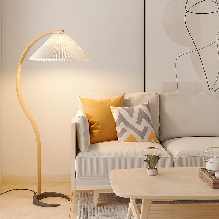 Scandinavian Beechwood & Iron LED Floor Lamp