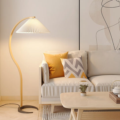 Scandinavian Beechwood & Iron LED Floor Lamp