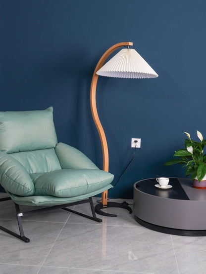 Scandinavian Beechwood & Iron LED Floor Lamp