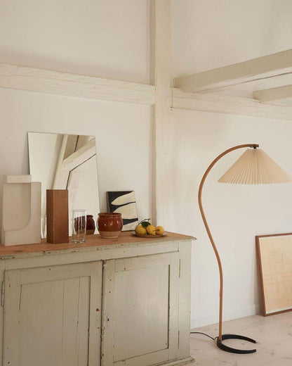 Scandinavian Beechwood & Iron LED Floor Lamp