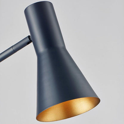 Scandinavian Black Metal & Marble Floor Lamp
