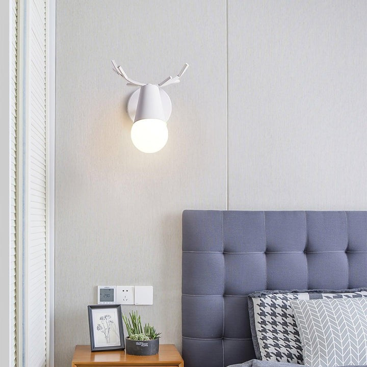 Scandinavian Deer Antler Wall Lamp