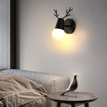Scandinavian Deer Antler Wall Lamp