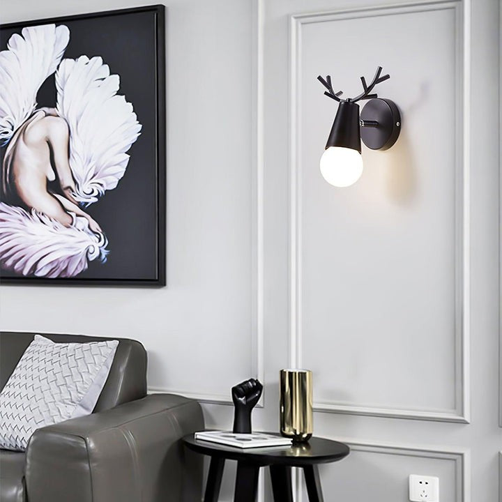 Scandinavian Deer Antler Wall Lamp