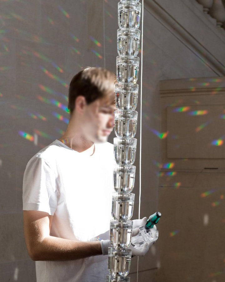 Sculptural Acrylic LED Chandelier - 80/100/111 Heads, Chrome or Gold