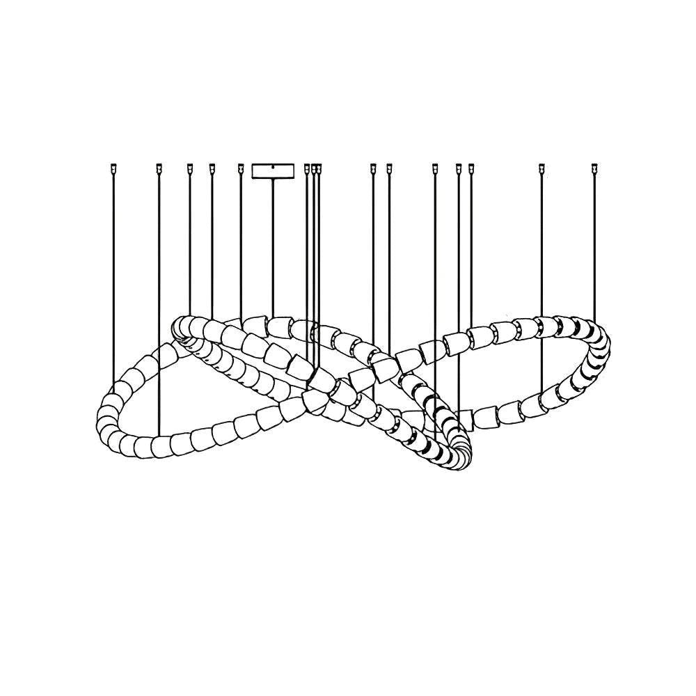 Sculptural Acrylic LED Chandelier - 80/100/111 Heads, Chrome or Gold