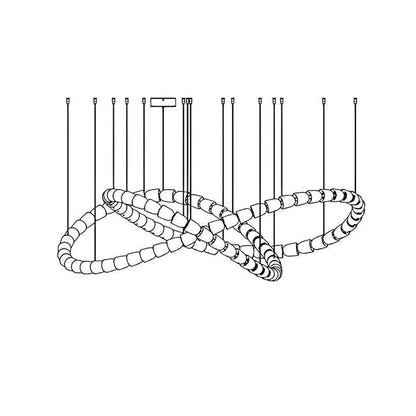 Sculptural Acrylic LED Chandelier - 80/100/111 Heads, Chrome or Gold