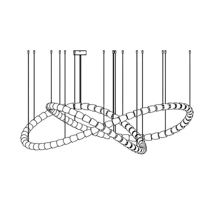 Sculptural Acrylic LED Chandelier - 80/100/111 Heads, Chrome or Gold