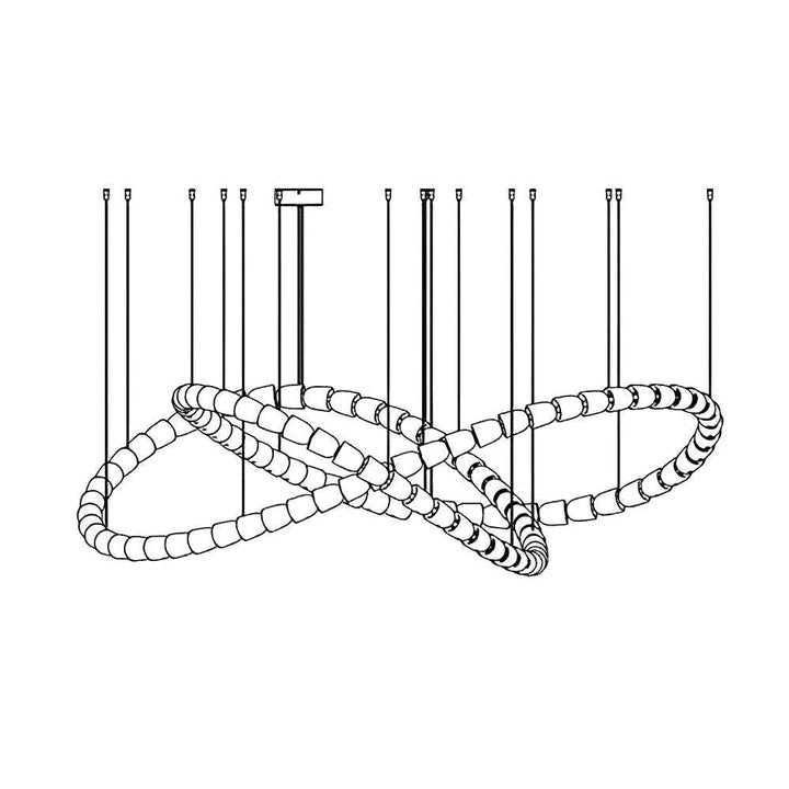 Sculptural Acrylic LED Chandelier - 80/100/111 Heads, Chrome or Gold