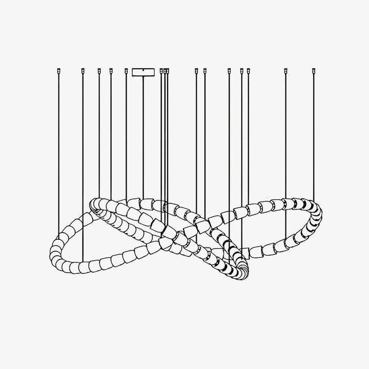 Sculptural Acrylic LED Chandelier - 80/100/111 Heads, Chrome or Gold