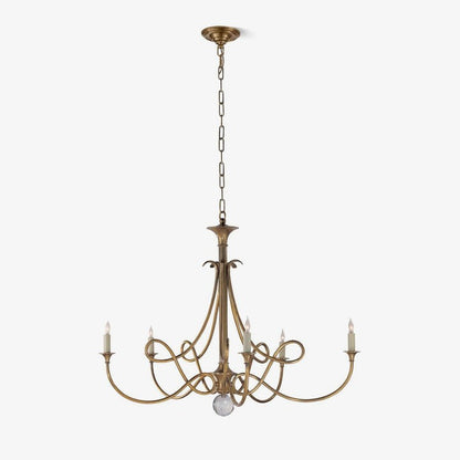Sculptural Double-Twist Crystal Chandelier