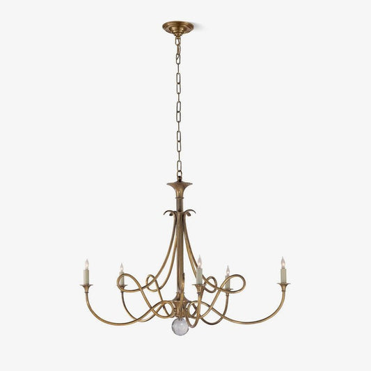Sculptural Double-Twist Crystal Chandelier