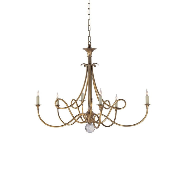 Sculptural Double-Twist Crystal Chandelier