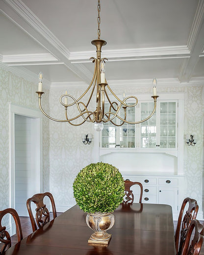 Sculptural Double-Twist Crystal Chandelier