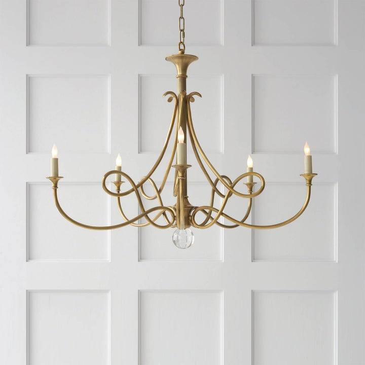 Sculptural Double-Twist Crystal Chandelier