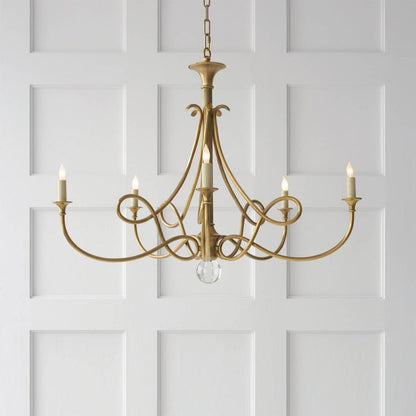 Sculptural Double-Twist Crystal Chandelier