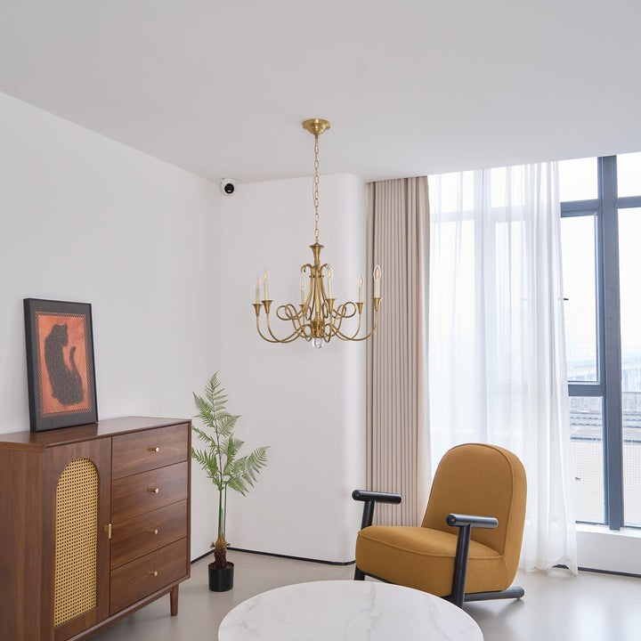 Sculptural Double-Twist Crystal Chandelier
