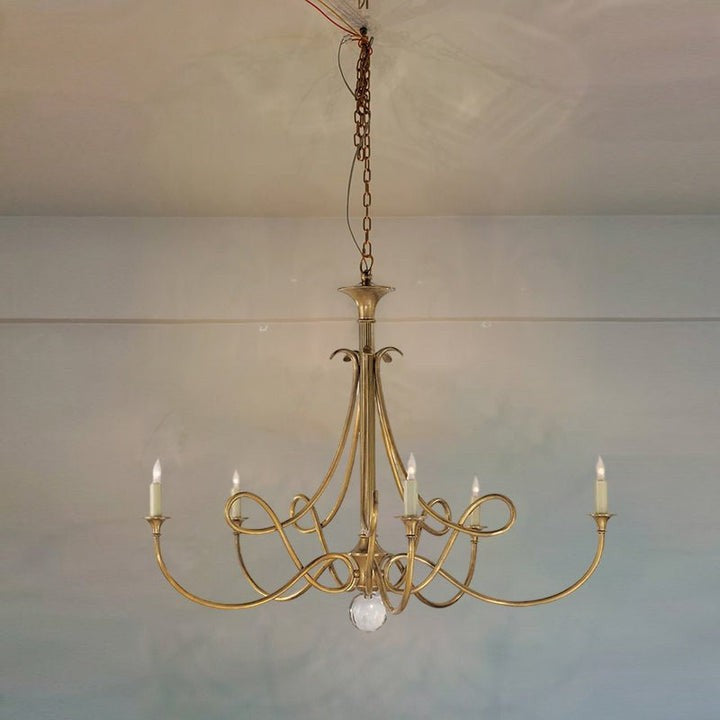 Sculptural Double-Twist Crystal Chandelier