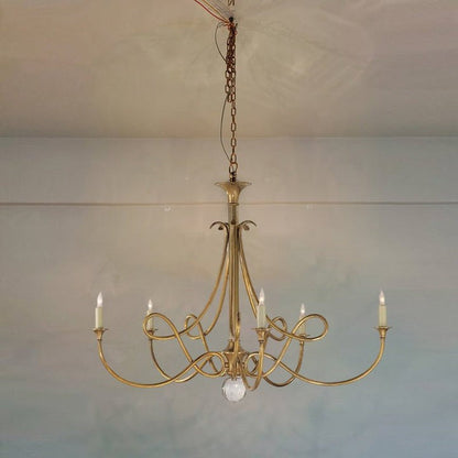 Sculptural Double-Twist Crystal Chandelier