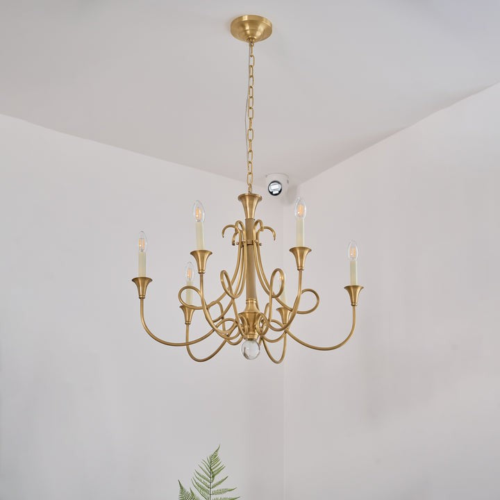 Sculptural Double-Twist Crystal Chandelier