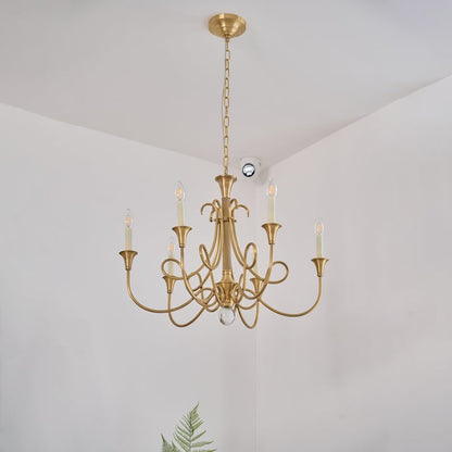 Sculptural Double-Twist Crystal Chandelier