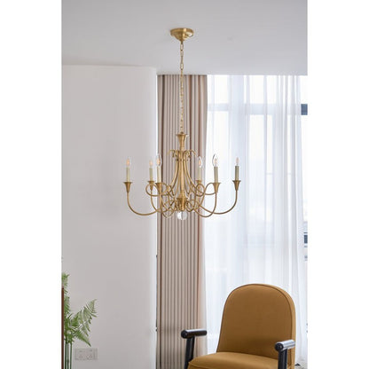 Sculptural Double-Twist Crystal Chandelier