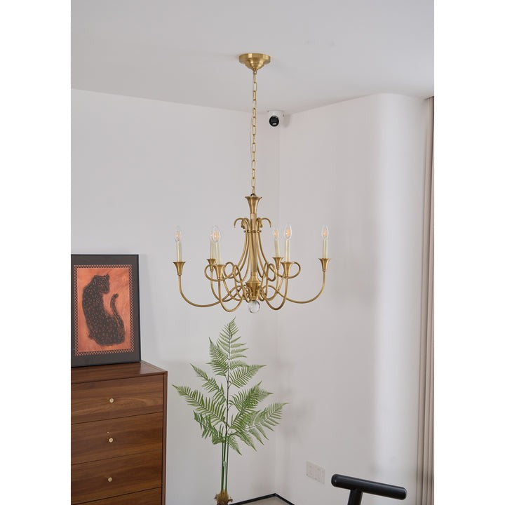 Sculptural Double-Twist Crystal Chandelier