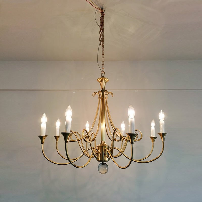 Sculptural Double-Twist Crystal Chandelier