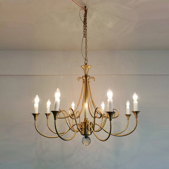 Sculptural Double-Twist Crystal Chandelier