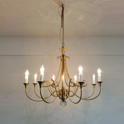 Sculptural Double-Twist Crystal Chandelier
