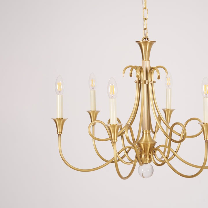 Sculptural Double-Twist Crystal Chandelier