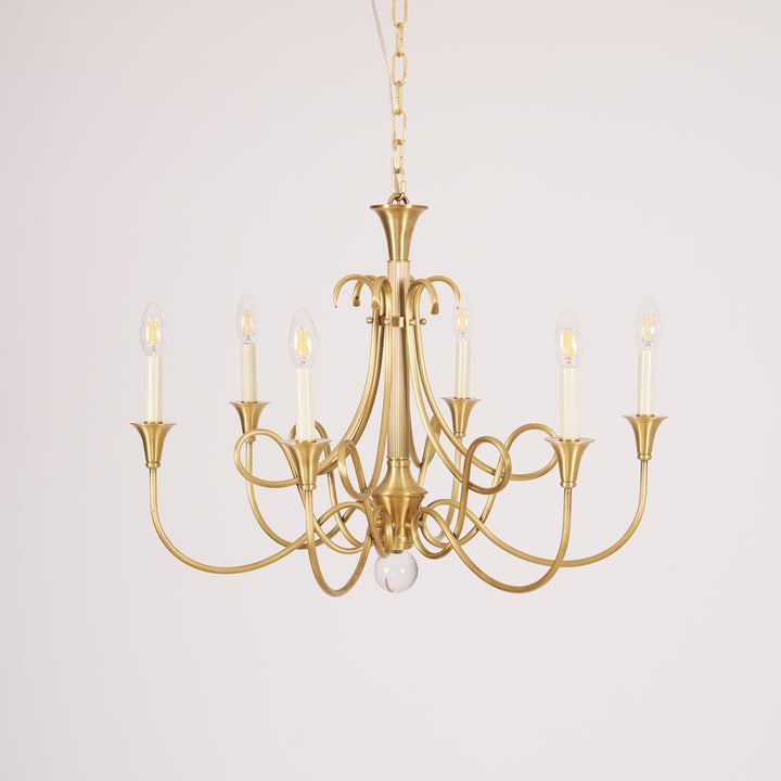 Sculptural Double-Twist Crystal Chandelier