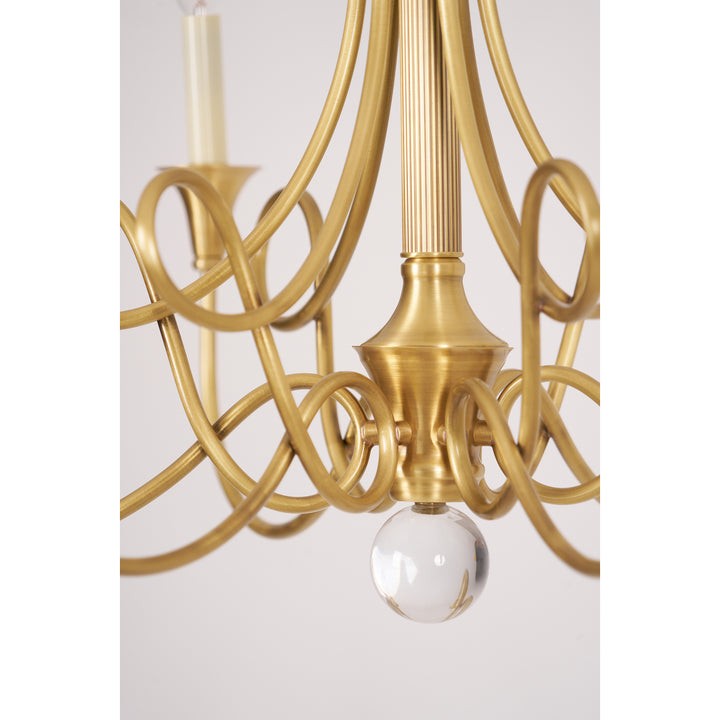 Sculptural Double-Twist Crystal Chandelier