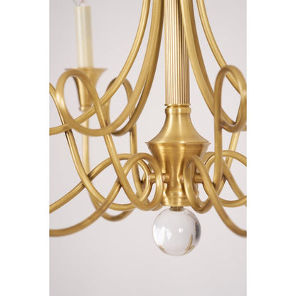 Sculptural Double-Twist Crystal Chandelier