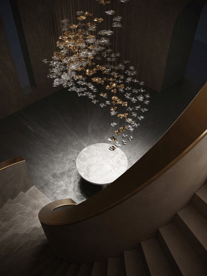 Sculptural Glass Wave Pendant Light