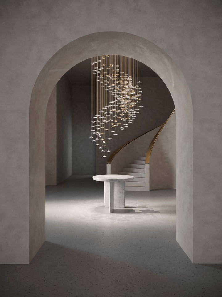 Sculptural Glass Wave Pendant Light