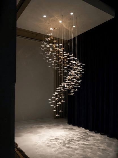 Sculptural Glass Wave Pendant Light