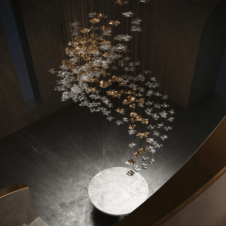 Sculptural Glass Wave Pendant Light