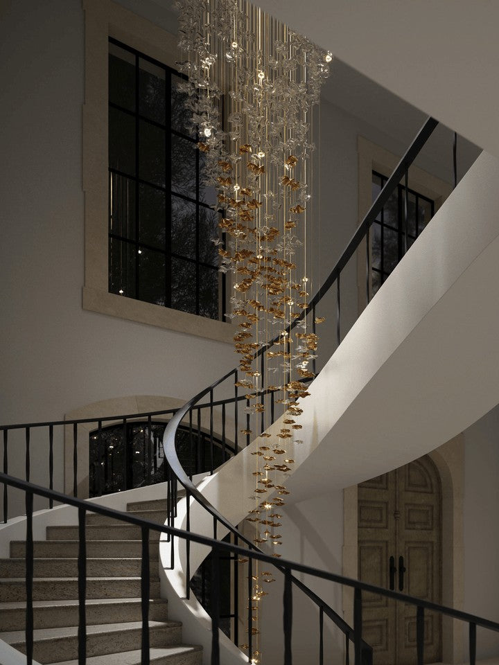 Sculptural Glass Wave Pendant Light