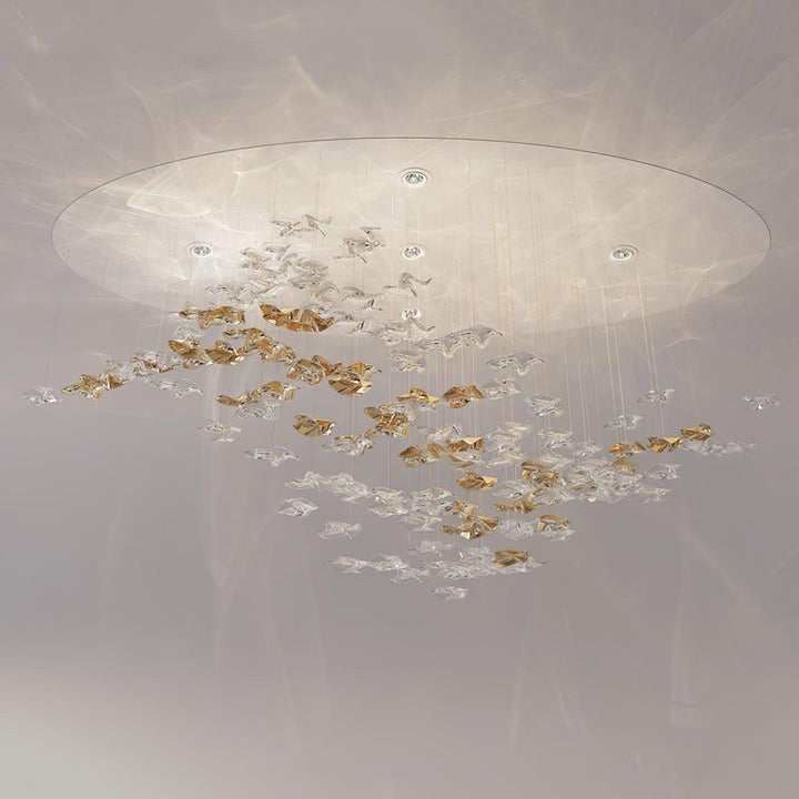 Sculptural Glass Wave Pendant Light