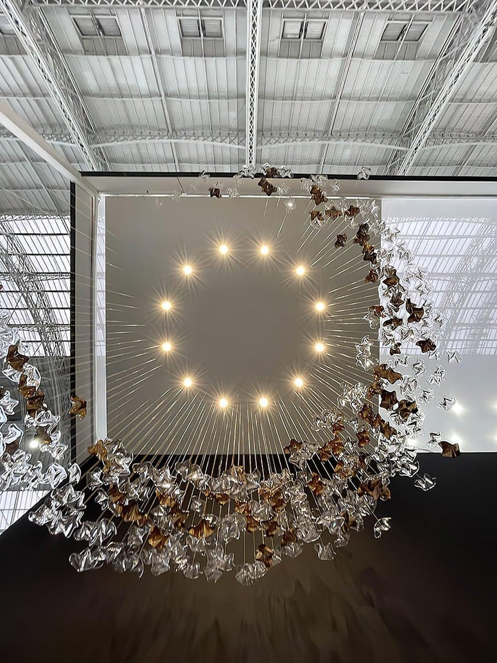 Sculptural Glass Wave Pendant Light