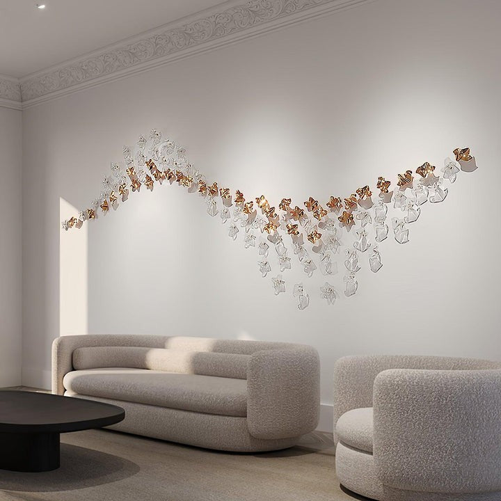 Sculptural Glass Wave Pendant Light