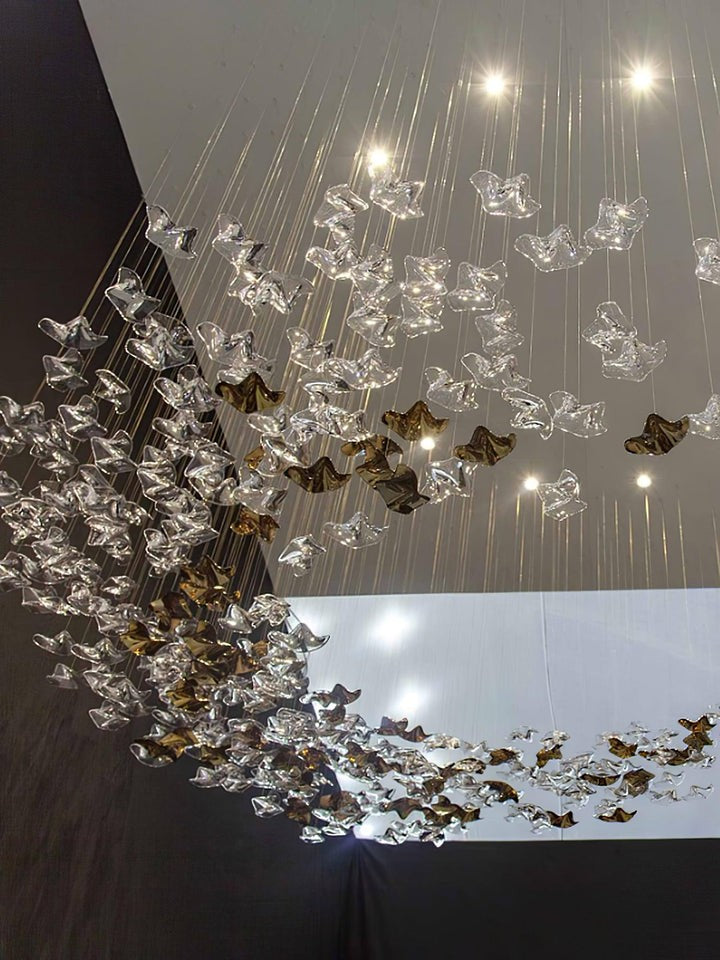 Sculptural Glass Wave Pendant Light