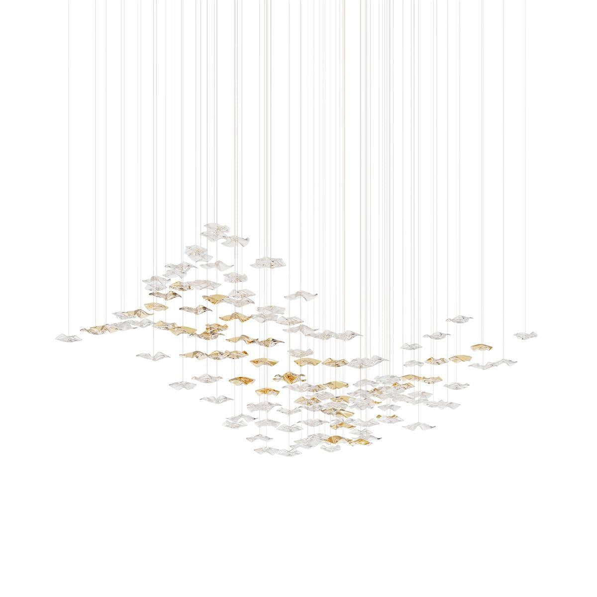 Sculptural Glass Wave Pendant Light