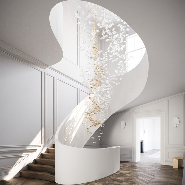 Sculptural Glass Wave Pendant Light